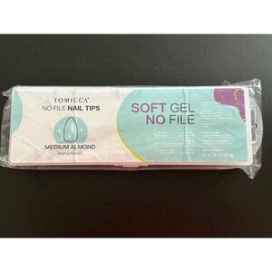 Tomicca No File Nail Tips Medium Almond 360 pieces 15 sizes Soft Gel Artificial